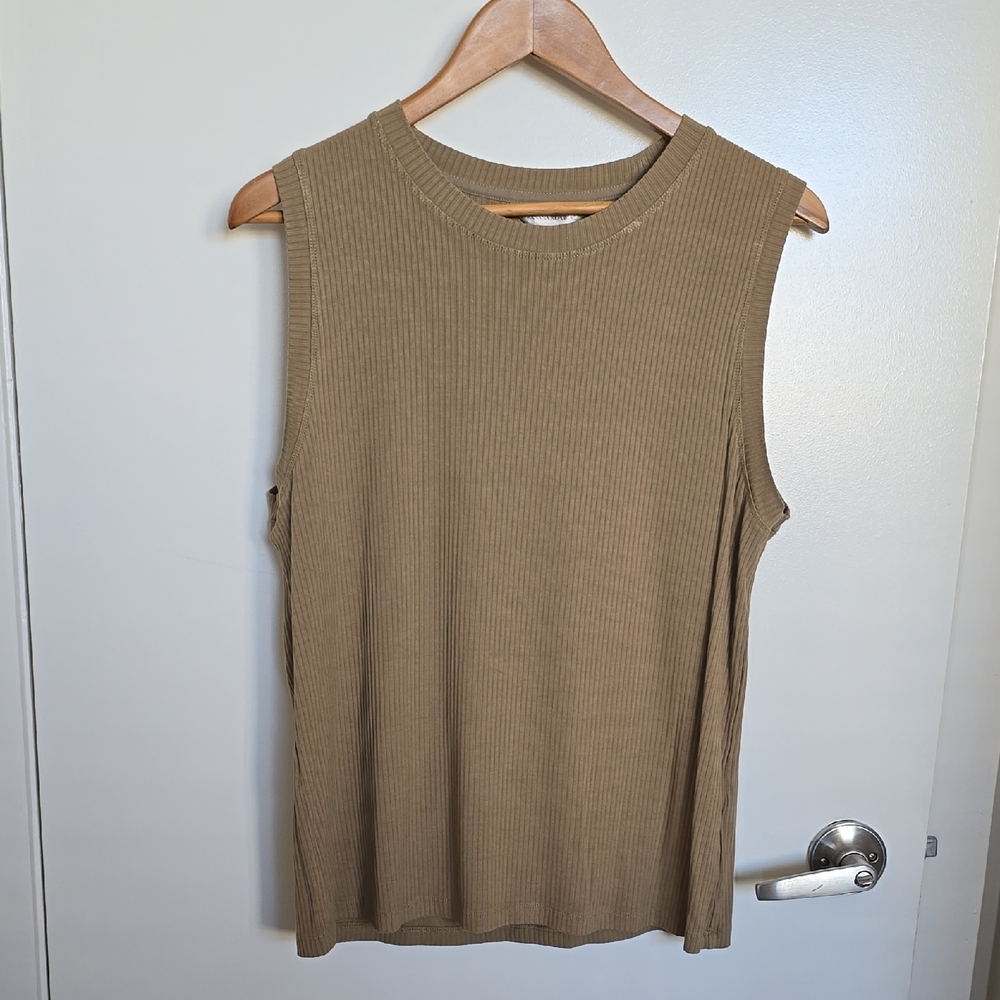 Banana Republic Ribbed Sleeveless Top - Tan/Brown